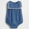 Body de denim para bebé estilo marinero