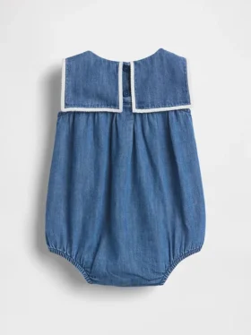 Body de denim para bebé estilo marinero