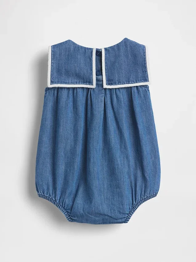 Body de denim para bebé estilo marinero