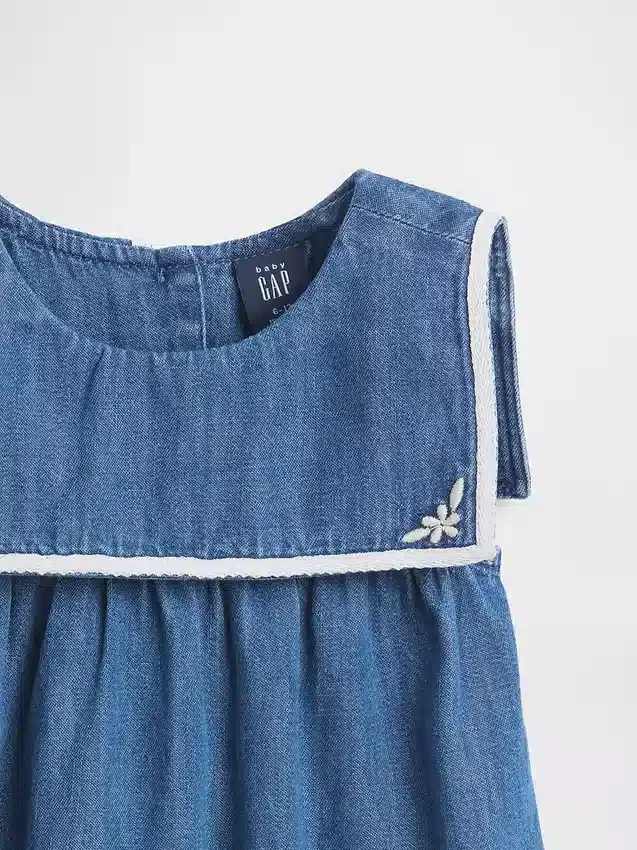 Body de denim para bebé estilo marinero
