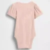 Body de manga abullonada con tejido de canalé fino de la colección «Baby First Favorites»