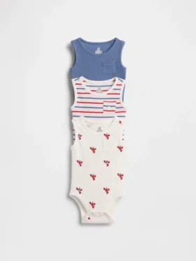 Body sin mangas con bolsillo y cuello de canalé «Baby First Favorites» (paquete de 3)