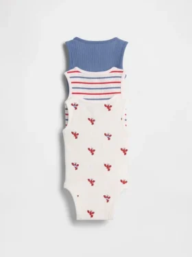 Body sin mangas con bolsillo y cuello de canalé «Baby First Favorites» (paquete de 3)