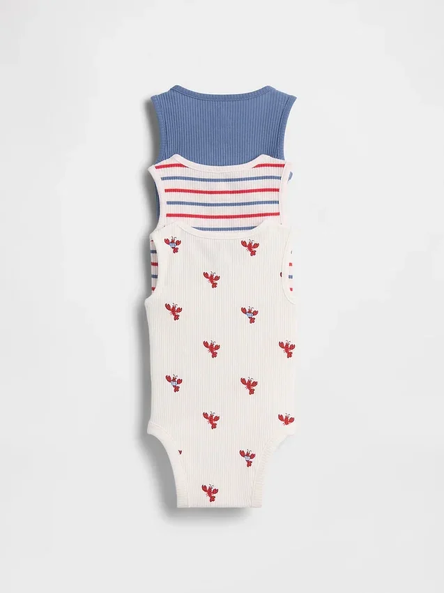 Body sin mangas con bolsillo y cuello de canalé «Baby First Favorites» (paquete de 3)