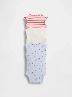 Body sin mangas con volantes Tinyrib de Baby First Favorites (paquete de 3)