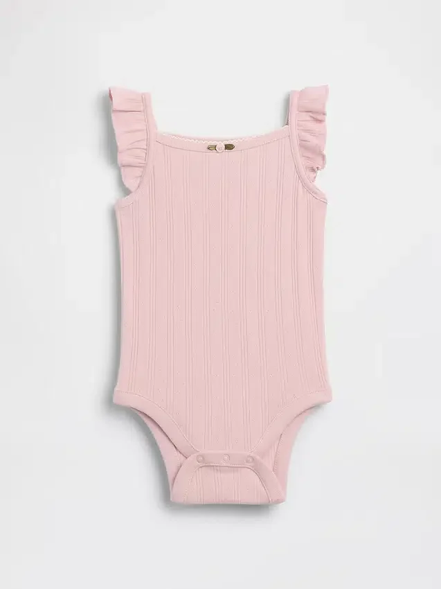 Body sin mangas de punto pointelle acanalado para bebé