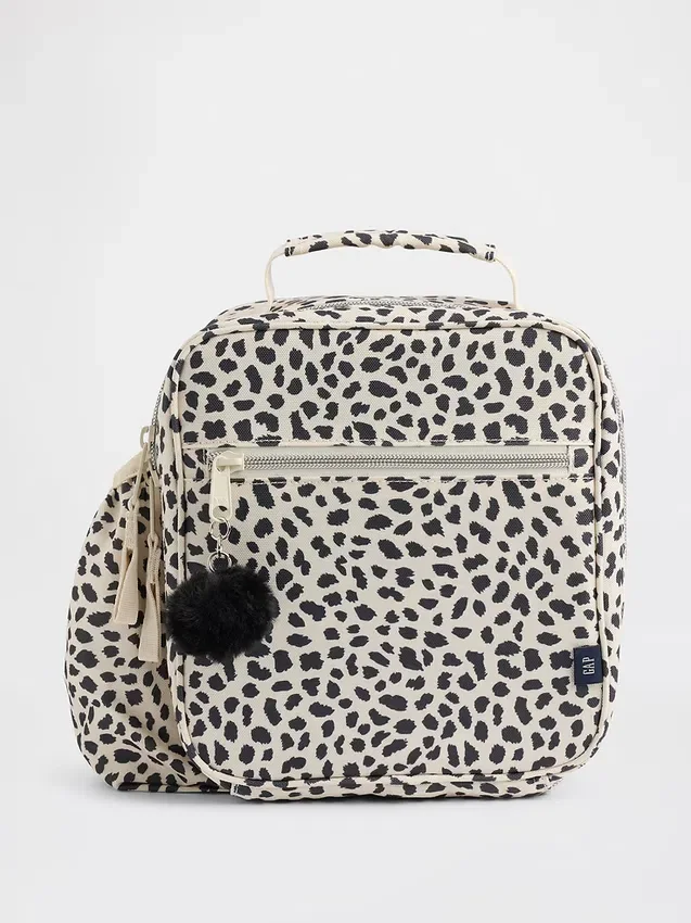 Bolsa de almuerzo infantil con estampado de leopardo