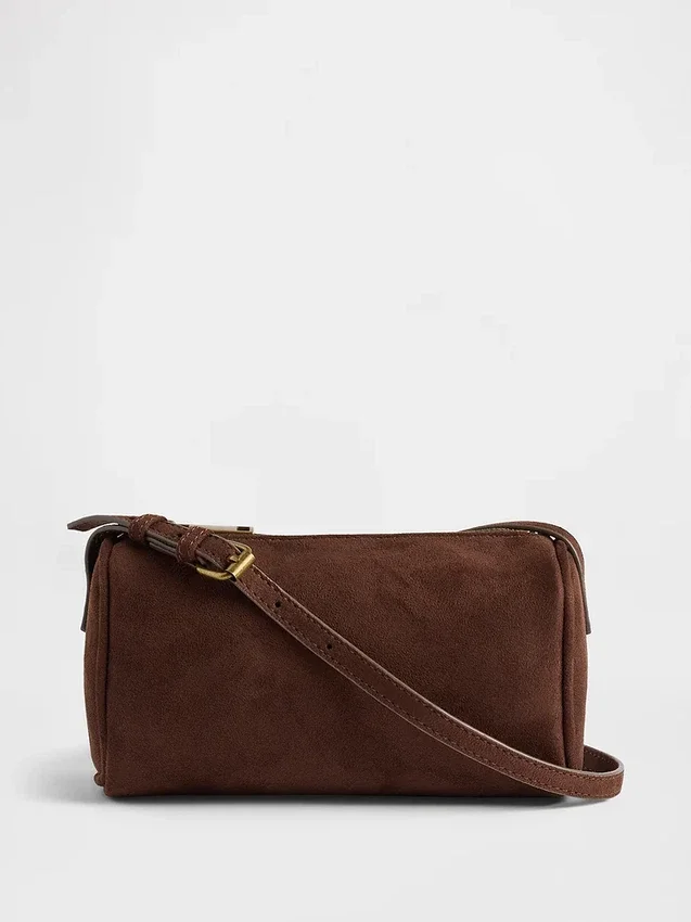 Bolso cilíndrico de ante vegano