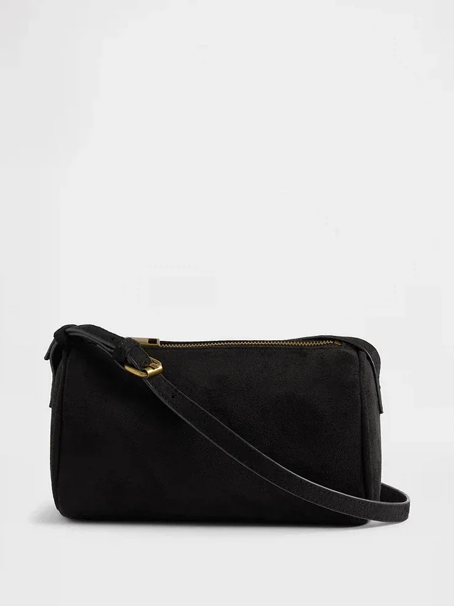 Bolso cilíndrico de ante vegano