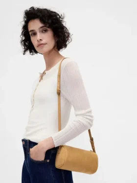 Bolso cilíndrico de ante vegano