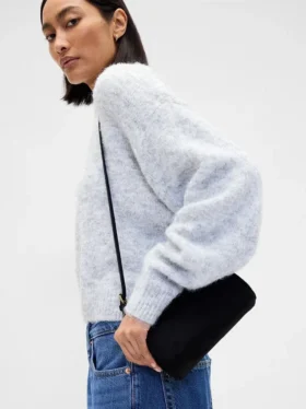 Bolso cilíndrico de ante vegano