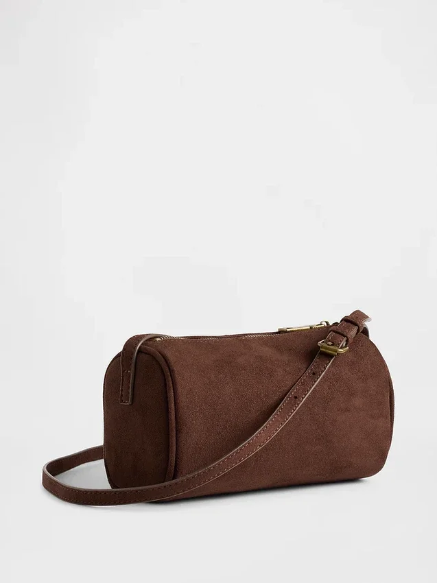 Bolso cilíndrico de ante vegano