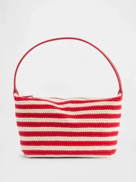Bolso mini de rayas de ganchillo