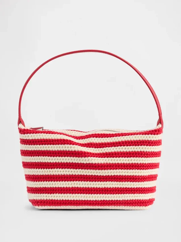 Bolso mini de rayas de ganchillo