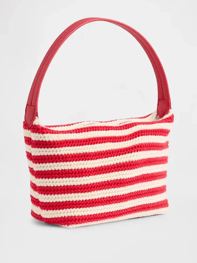 Bolso mini de rayas de ganchillo