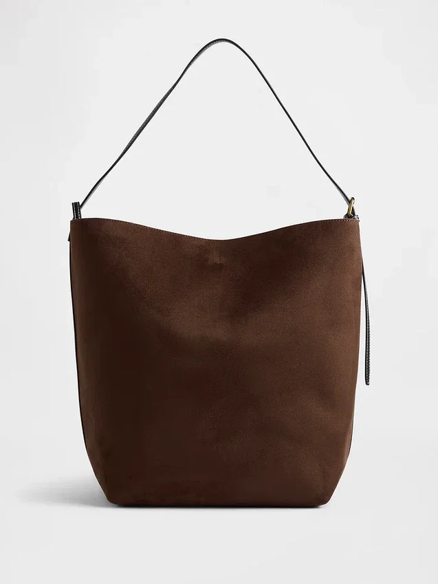Bolso tipo cubo de ante vegano