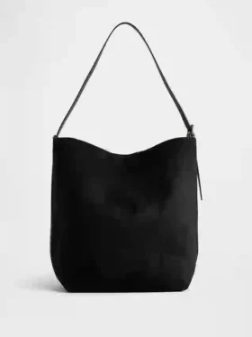 Bolso tipo cubo de ante vegano