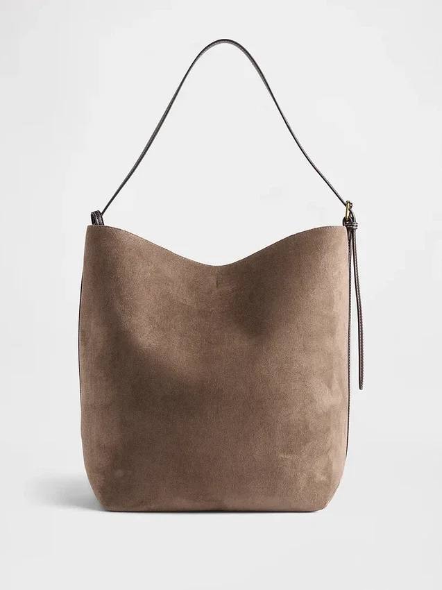 Bolso tipo cubo de ante vegano