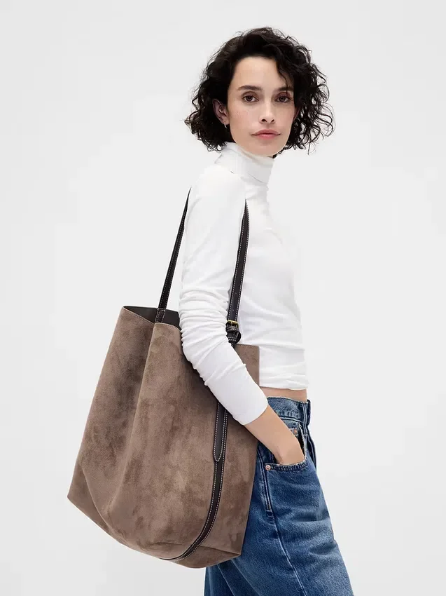 Bolso tipo cubo de ante vegano