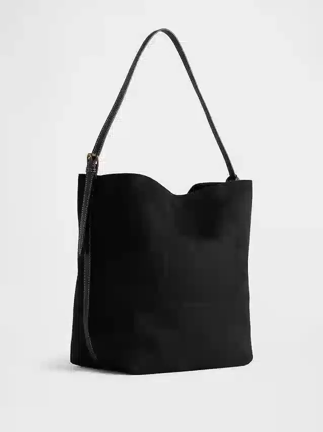 Bolso tipo cubo de ante vegano