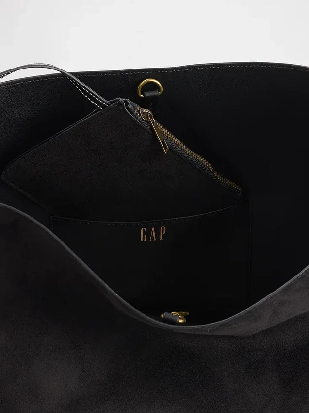 Bolso tipo cubo de ante vegano