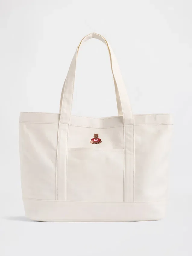 Bolso tote de denim con el logotipo del oso Brannan
