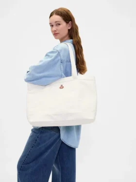 Bolso tote de denim con el logotipo del oso Brannan