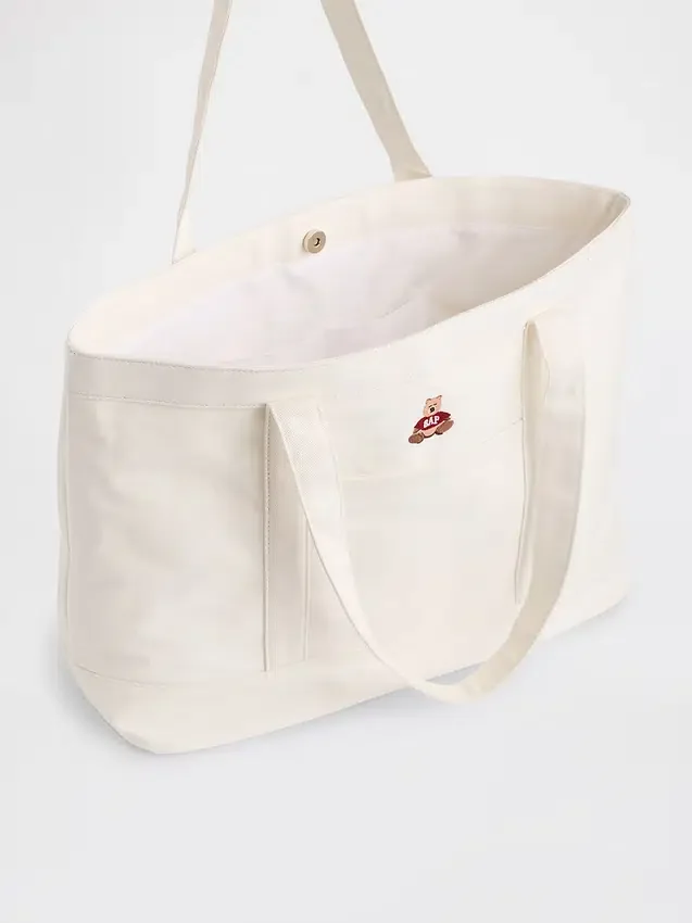 Bolso tote de denim con el logotipo del oso Brannan