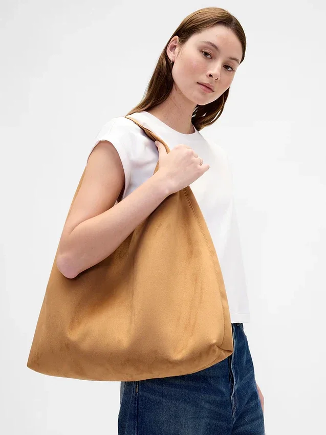 Bolso tote holgado de ante vegano