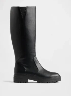 Botas altas de cuero vegano con suela de tacos