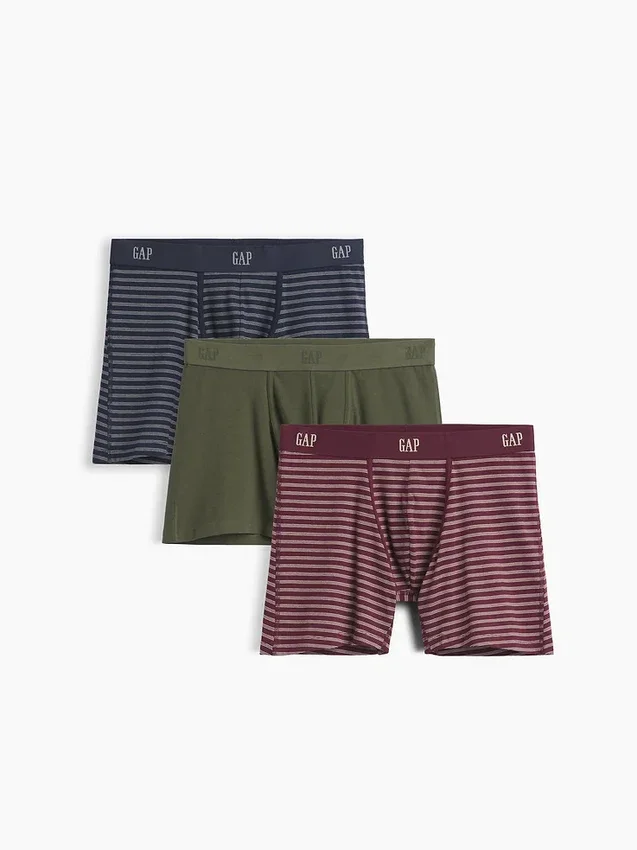 Boxers de algodón orgánico elástico de 5" (paquete de 3)