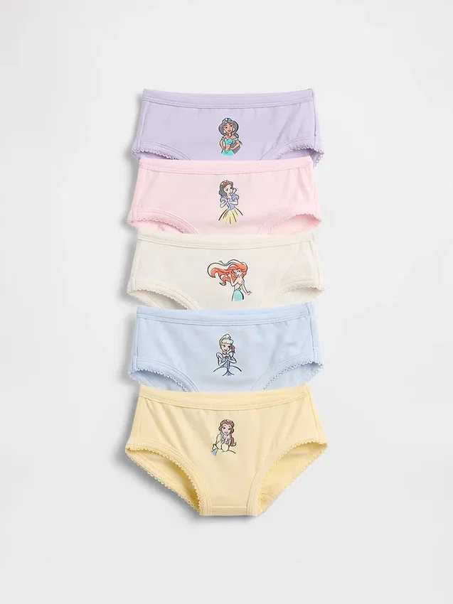 Braguitas de algodón elástico orgánico GAP × Disney para niños pequeños (paquete de 5)