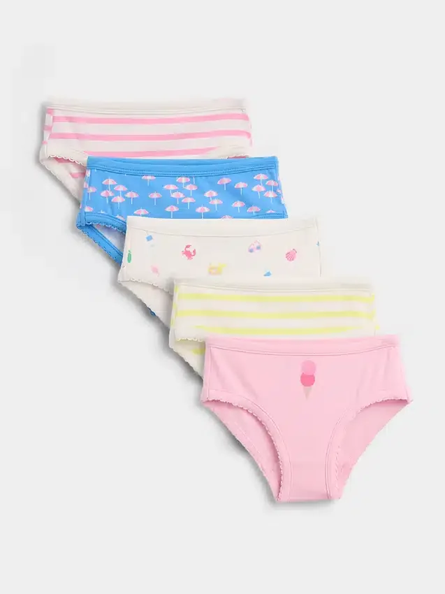 Braguitas de algodón elástico orgánico para niños pequeños (paquete de 5)