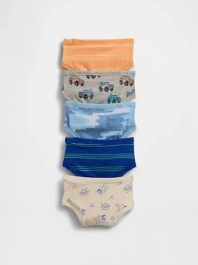 Braguitas de algodón elástico orgánico para niños pequeños (paquete de 5)