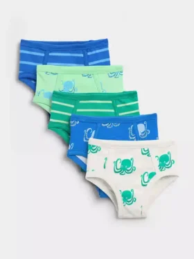 Braguitas de algodón orgánico para niños pequeños (paquete de 5)