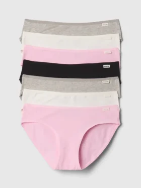 Braguitas de bikini de algodón elástico orgánico para niños (paquete de 7)