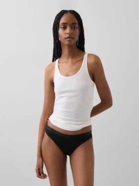 Braguitas de bikini de algodón orgánico elástico con logotipo
