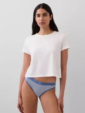 Braguitas de bikini de algodón orgánico elástico con logotipo