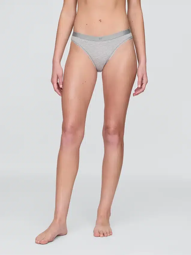 Braguitas de bikini de algodón orgánico elástico con logotipo