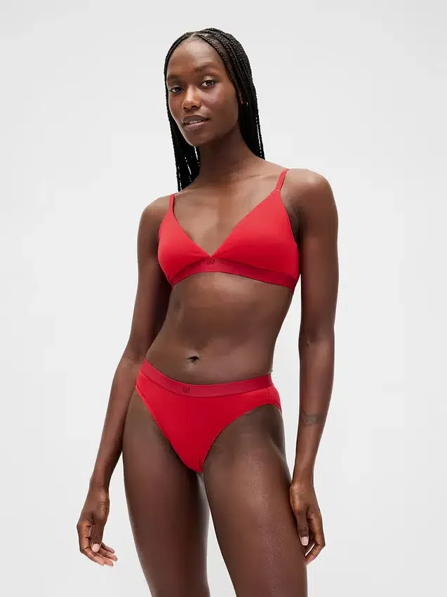 Braguitas de bikini de algodón orgánico elástico con logotipo