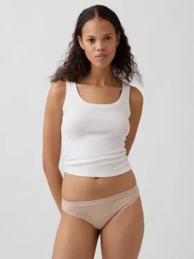 Braguitas de bikini de algodón orgánico elástico con logotipo