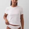 Braguitas de bikini de algodón orgánico elástico con logotipo