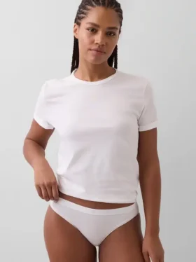 Braguitas de bikini de algodón orgánico elástico con logotipo