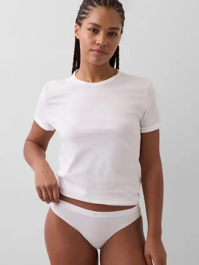 Braguitas de bikini de algodón orgánico elástico con logotipo
