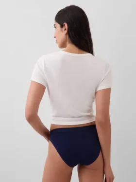 Braguitas de bikini de algodón orgánico elástico con logotipo
