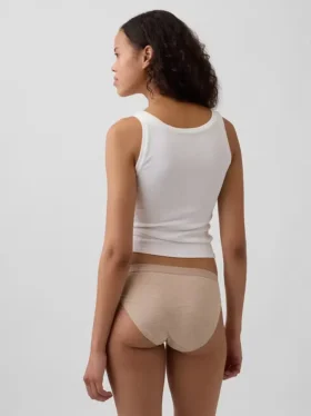 Braguitas de bikini de algodón orgánico elástico con logotipo