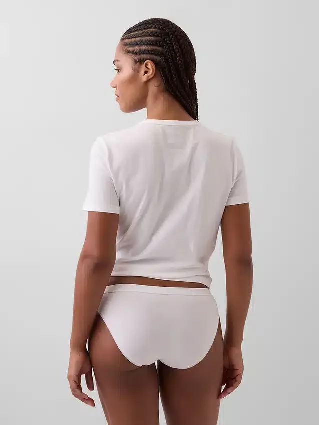 Braguitas de bikini de algodón orgánico elástico con logotipo