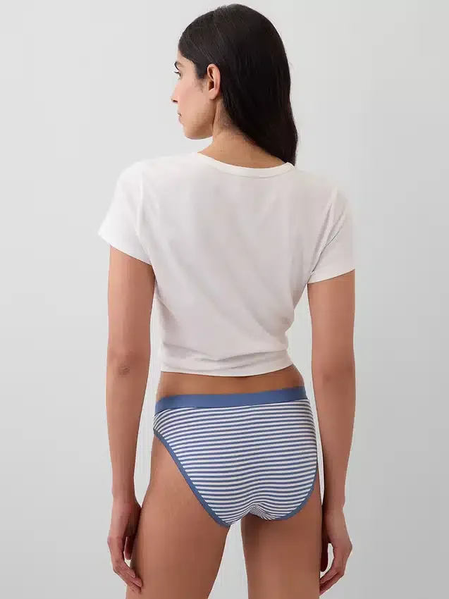 Braguitas de bikini de algodón orgánico elástico con logotipo