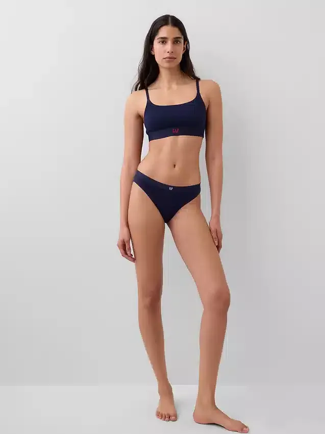 Braguitas de bikini de algodón orgánico elástico con logotipo