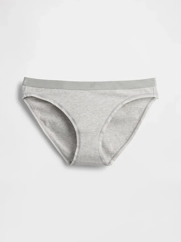 Braguitas de bikini de algodón orgánico elástico con logotipo